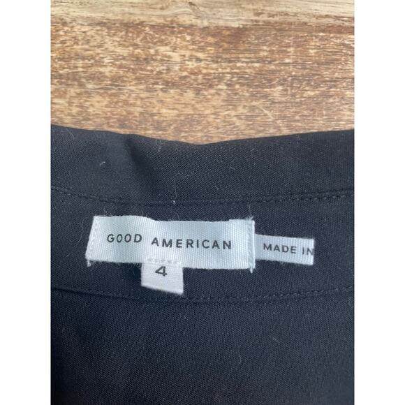 NWT Good American Women's Black scuba Button Down Shirt Dress Size 4 - Picture 5 of 13